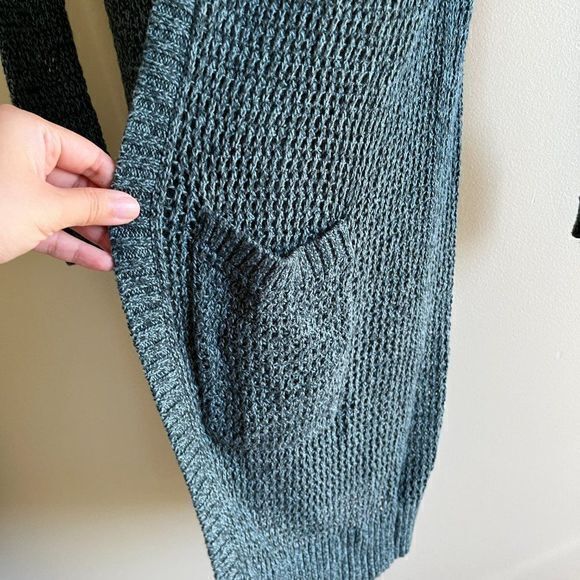 Kimchi Blue | Urban Outfitters‎ Open Front Knit Cardigan Long Green Pockets - Picture 4 of 8